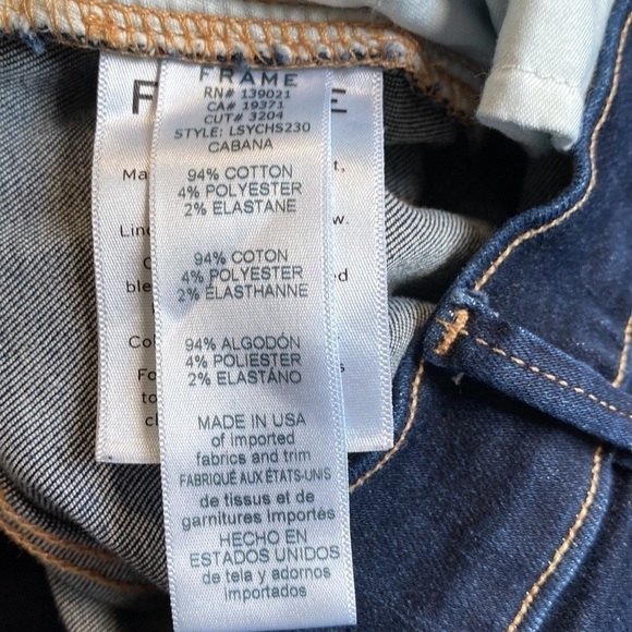 FRAME Le Sylvie High Waist Side Slit Ankle Straight Leg Jeans In Cabana Sz 26 - Picture 12 of 13